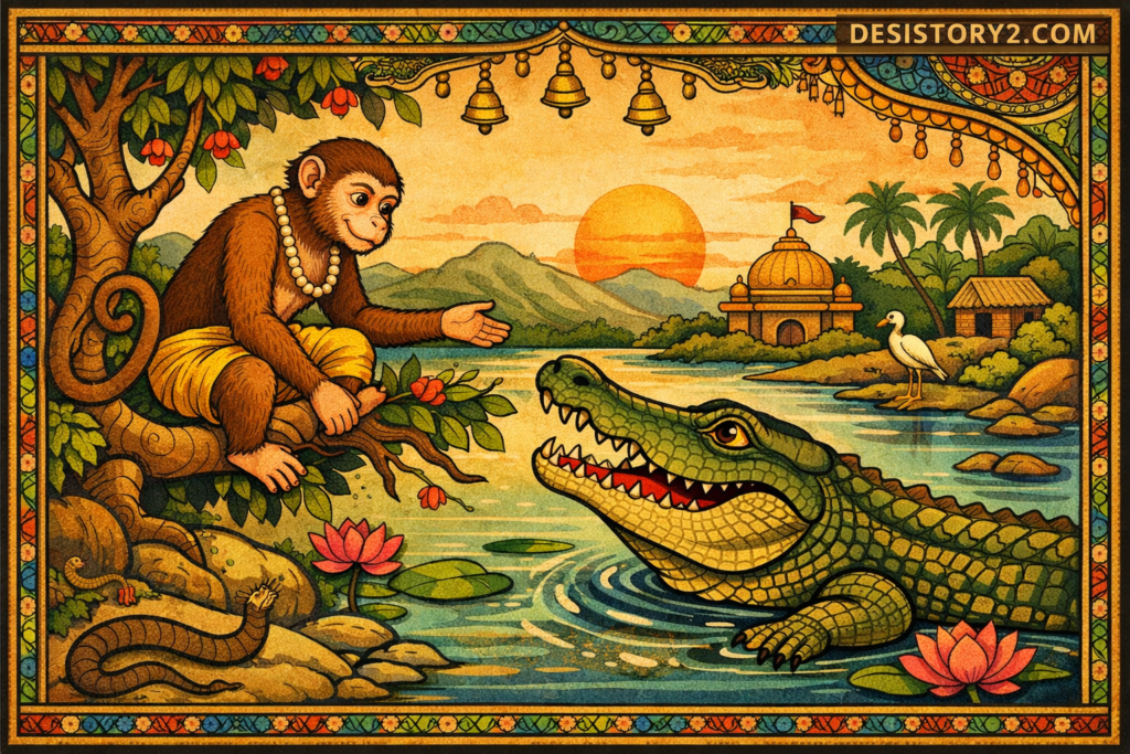 बंदर और मगरमच्छ